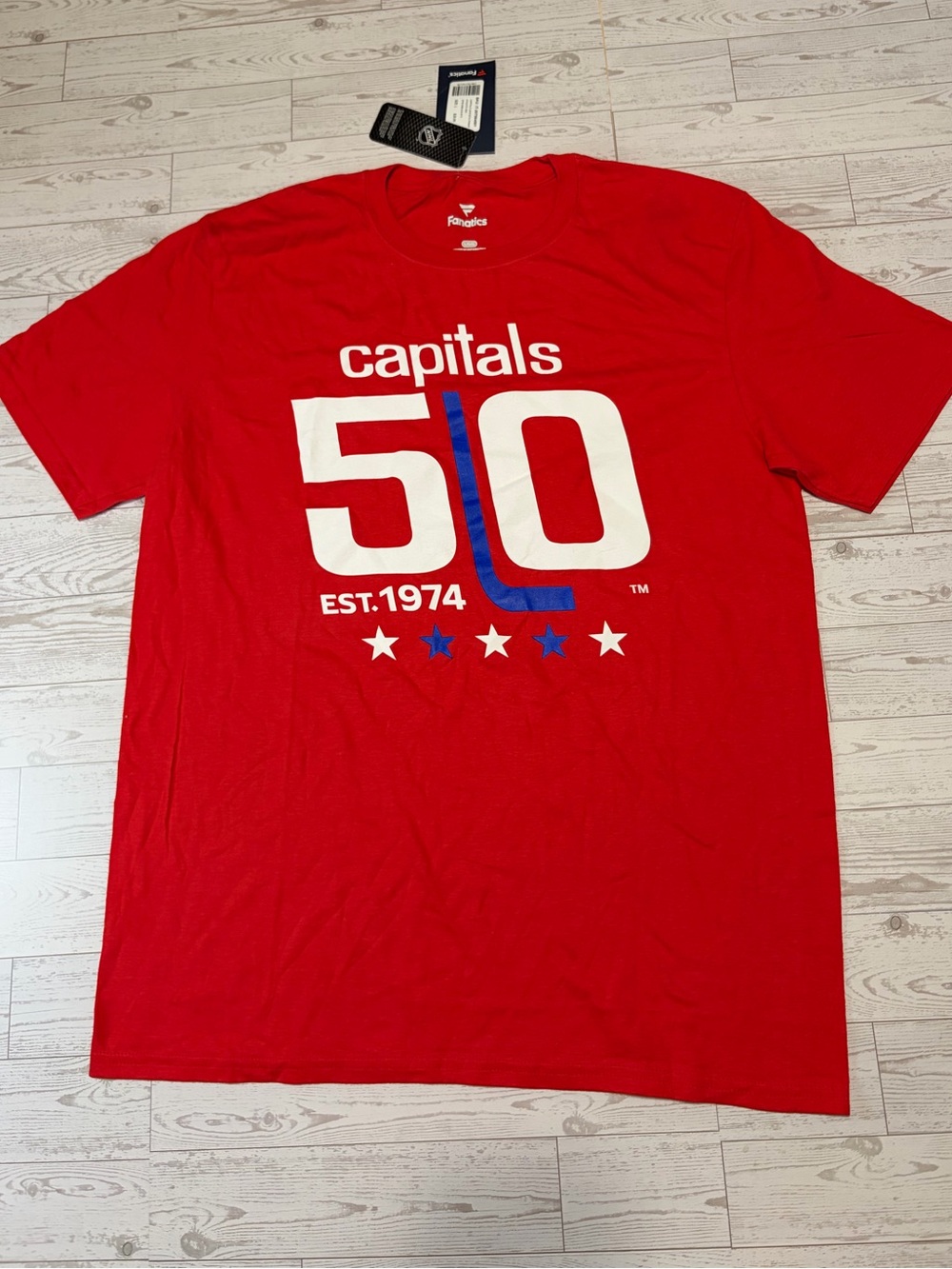Fanatics Red Washington Capitals '50 Graphic Tee SIZE LARGE